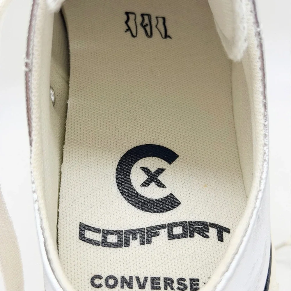 Converse Chuck Taylor All Star Move Metallic Silver Platform Sneakers W 10/M 8